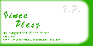 vince plesz business card